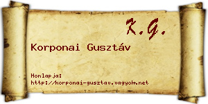 Korponai Gusztáv névjegykártya
