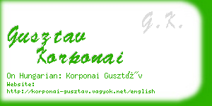 gusztav korponai business card